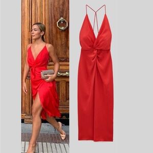 Zara Red Midi Dress